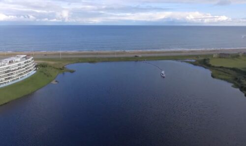Laguna del Diario: continúan tareas para bajar el nivel del agua y avanzar en obras de Leandro Gómez